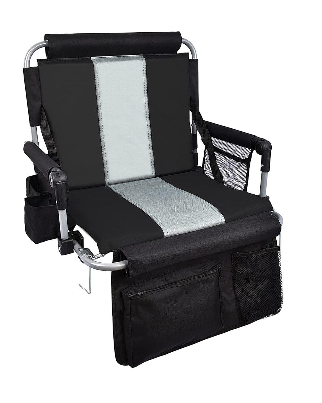 AOOXIMI Stadium Seats for Bleachers with Back Support, Bleacher Seats with Backs and Cushion Wide, Stadium Chairs with Cup Holders, Mesh Bags and Hide Hooks, for Basketball and Football Bench Seats