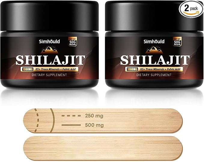2 Packs 1000MG Pure Himalayan Shilajit Resin, with 85+ Trace Minerals,fulvic Acid, Digestive and Immune Supplement, Supports Focus and Energy, High Potency for Men & Women,Vegan, Non-GMO