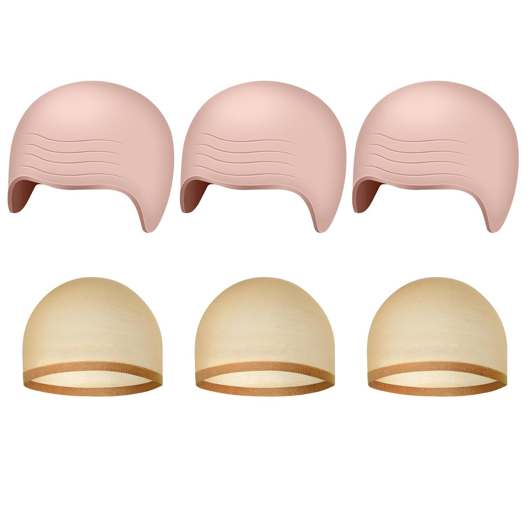 NACHLYNN 2/4/6 Pcs Halloween Nylon Bald Cap for Adult Makeup Latex Wig Cap Costume for Halloween Party Men (Novel, 6)