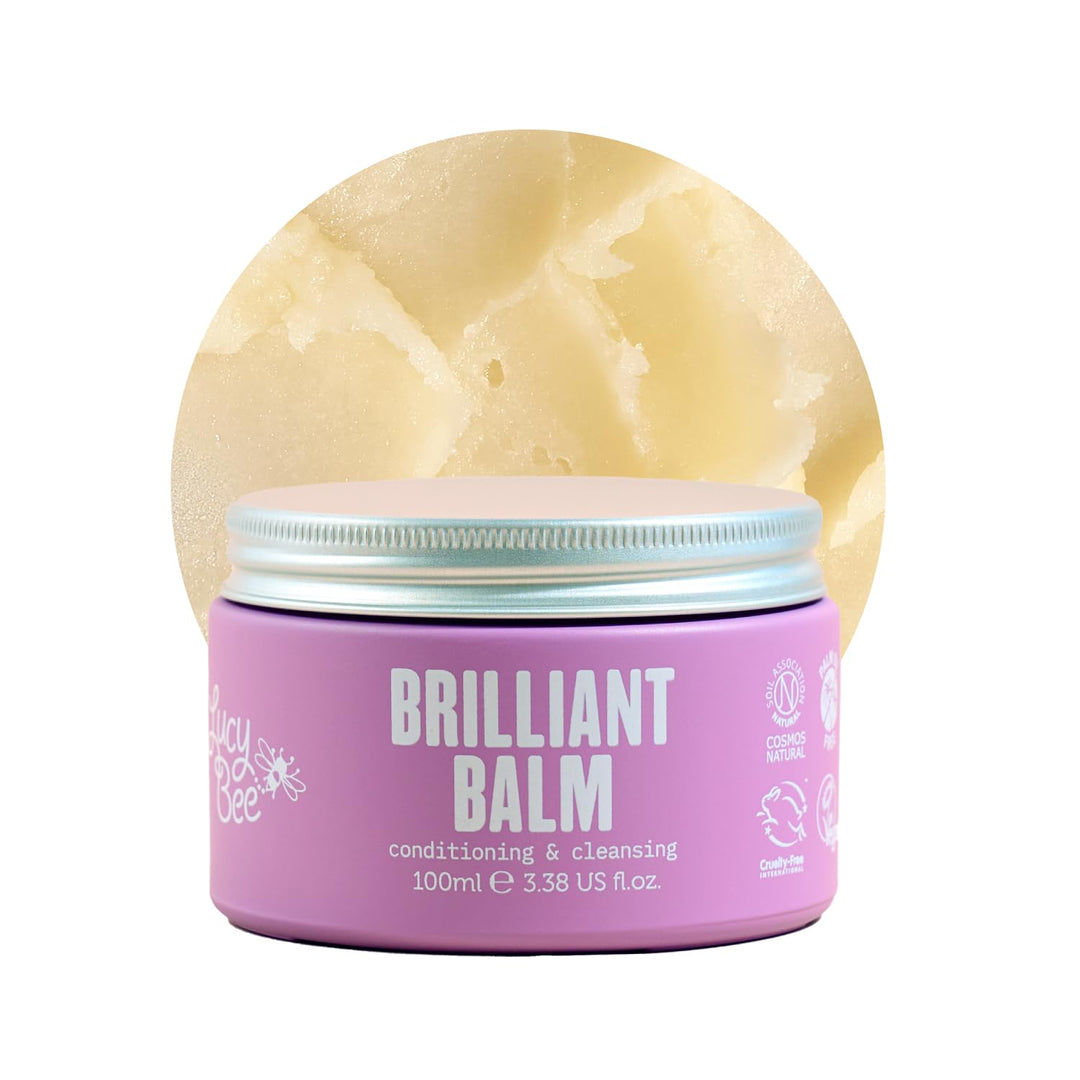 Lucy Bee Cleansing Balm & Makeup Remover, Certified Natural, Vegan & Cruelty Free, Melting Balm to Oil for Face & Body, Jojoba and Coconut Oil, Dermatologist Approved for Sensitive Skin, 3.38 fl.oz