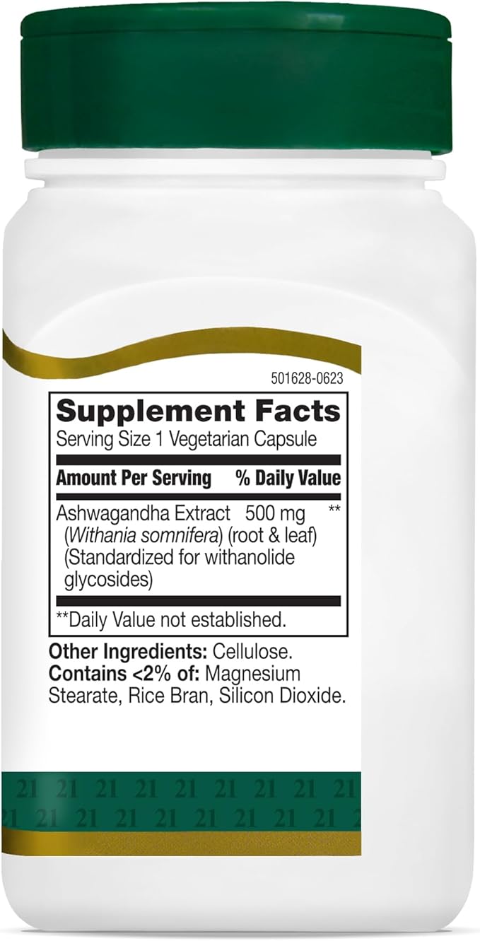 21st Century Healthcare Ashwagandha Extract 500 mg, 60 Capsules