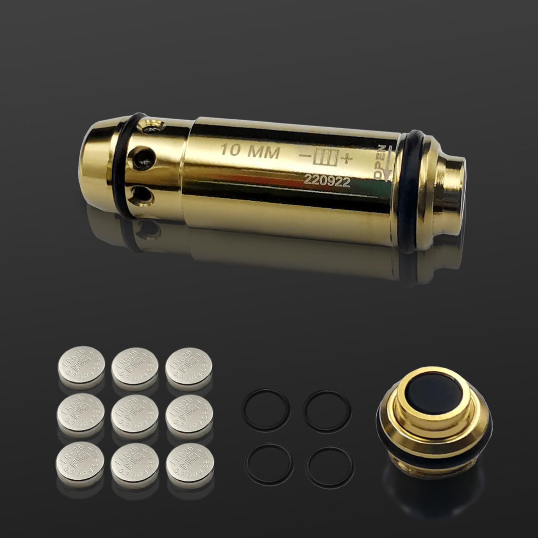 Angeebin Laser Training Cartridge for 10MM Suitable for Dry Fire Training and Boresighting Sight, Red Laser Bullet with Spare Accessories (10mm)