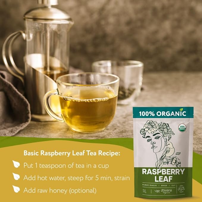 Organic Raspberry Leaf Tea (PACK of 3) - Red Raspberry Leaves for PMS Symptoms, Hormone Balance, Menstural Cramps - Womens Health Support