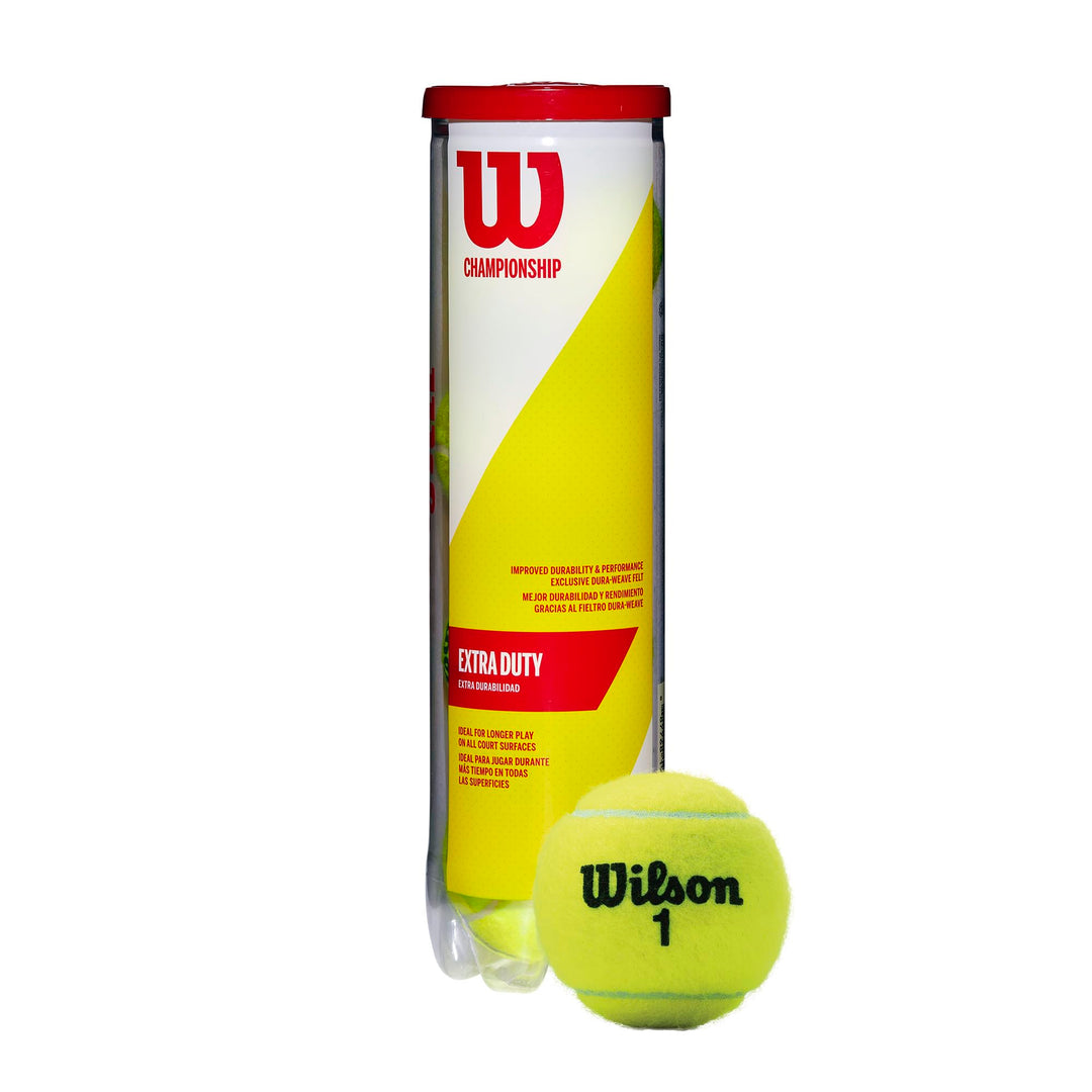 WILSON Championship Tennis Balls - Extra Duty, Single Can (4 Balls)