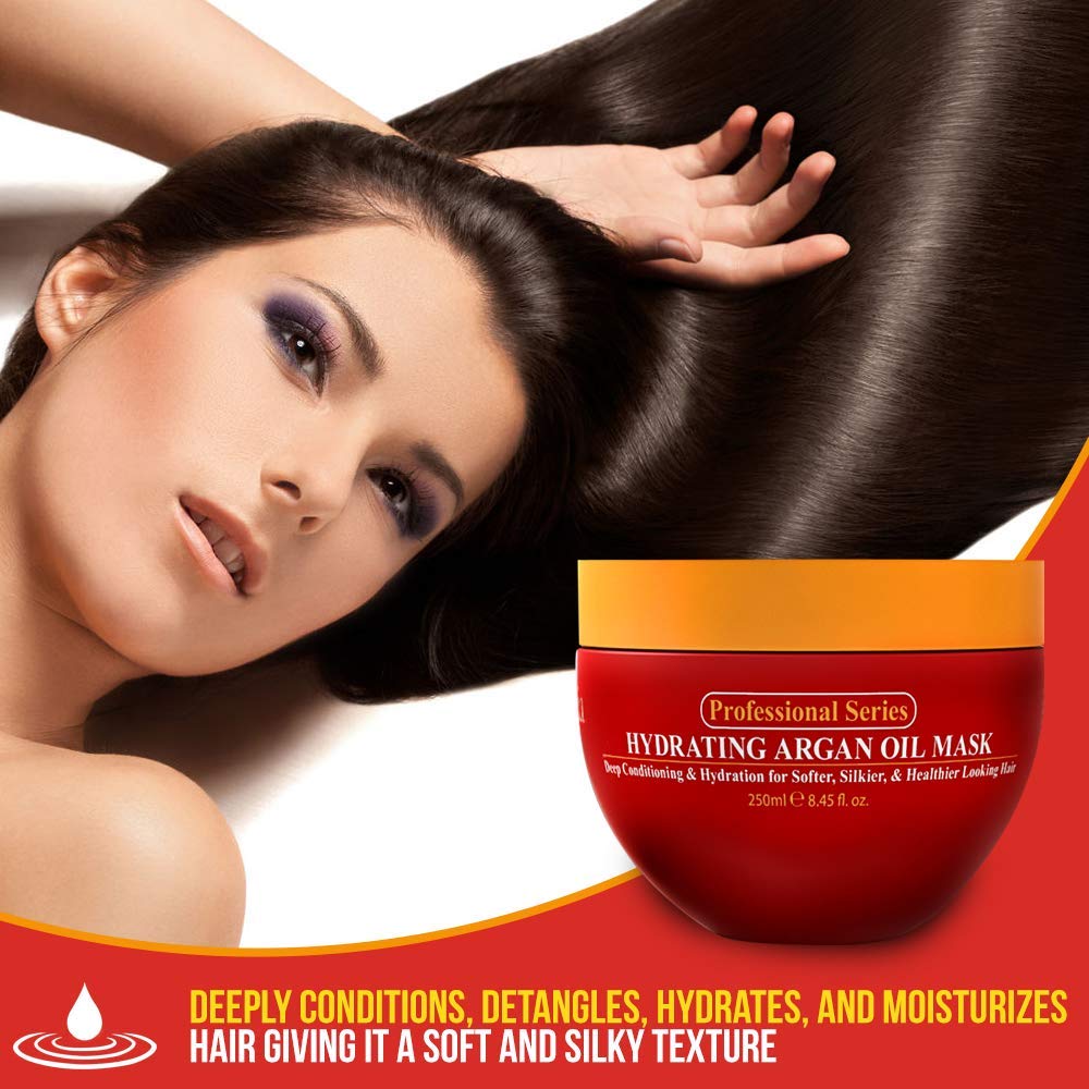 Hydrating Argan Oil Hair Mask | Deep Conditioner for Dry Hair | 8.45 oz