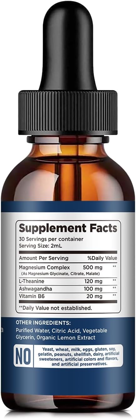 Magnesium Glycinate Liquid Drops with Citrate, Malate Liquid Berberine Supplement