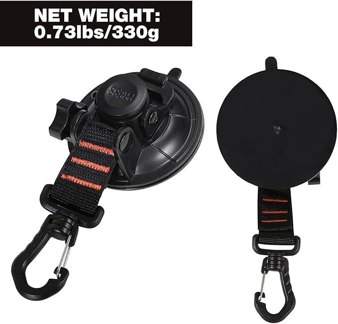 REDCAMP 4Pcs Heavy Duty Suction Cup Anchor for Glass Window Suction Hooks Strong Vacuum Suction Cups with Securing Hook Tie Down, Camping Tarp Accessory as Car Side Awning