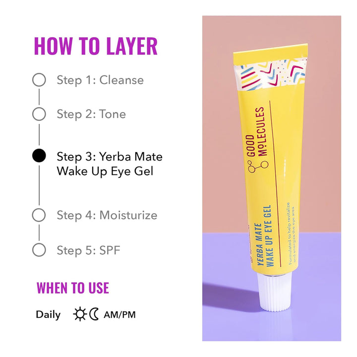 Yerba Mate Eye Gel | Hydrating Under Eye Cream with Caffeine & Hyaluronic Acid