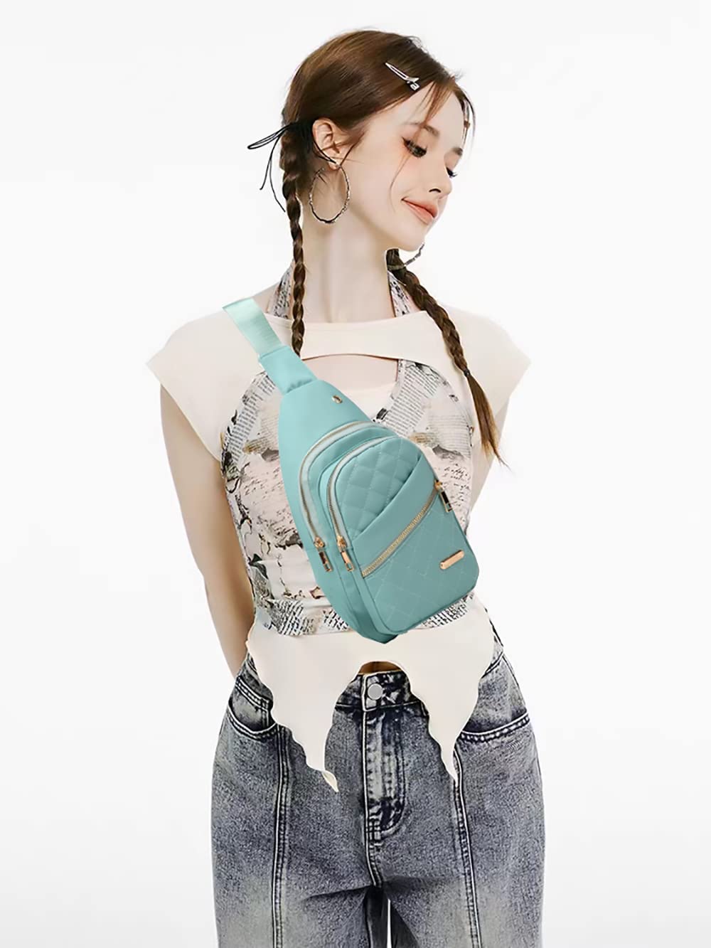 AOSTIHOT Crossbody Small Sling Backpack Sling Bag for Women Men, Chest Bag Daypack Crossbody for Travel Sport Running Hiking