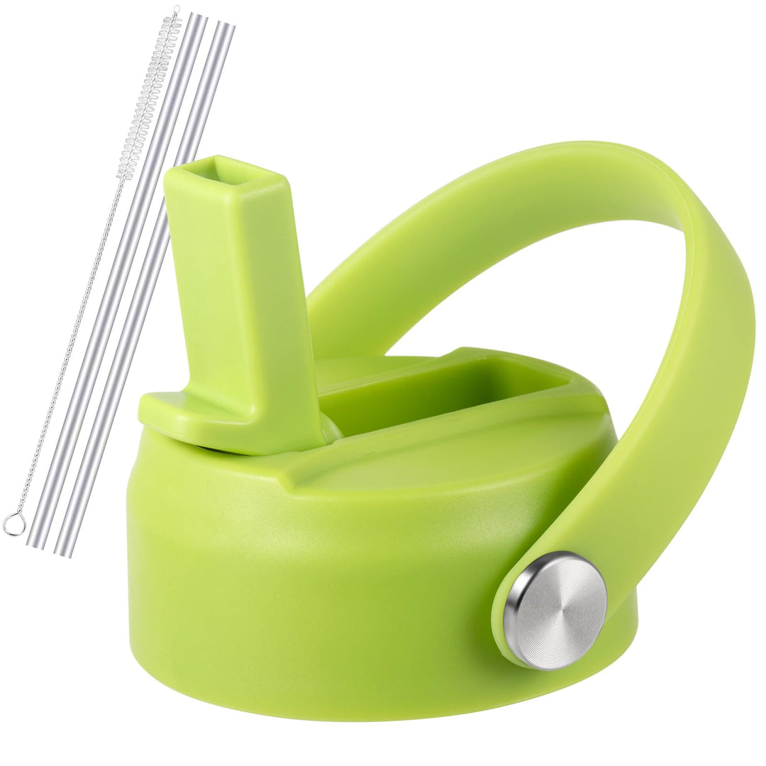RRegeny Straw Lid for Hydro Flask Wide Mouth 32 40 oz, Straw Lids with Flexible Handle and Straws Compatible with HydroFlask, Replacement Sports Flex Cap Wide Mouth Top 32 40 oz