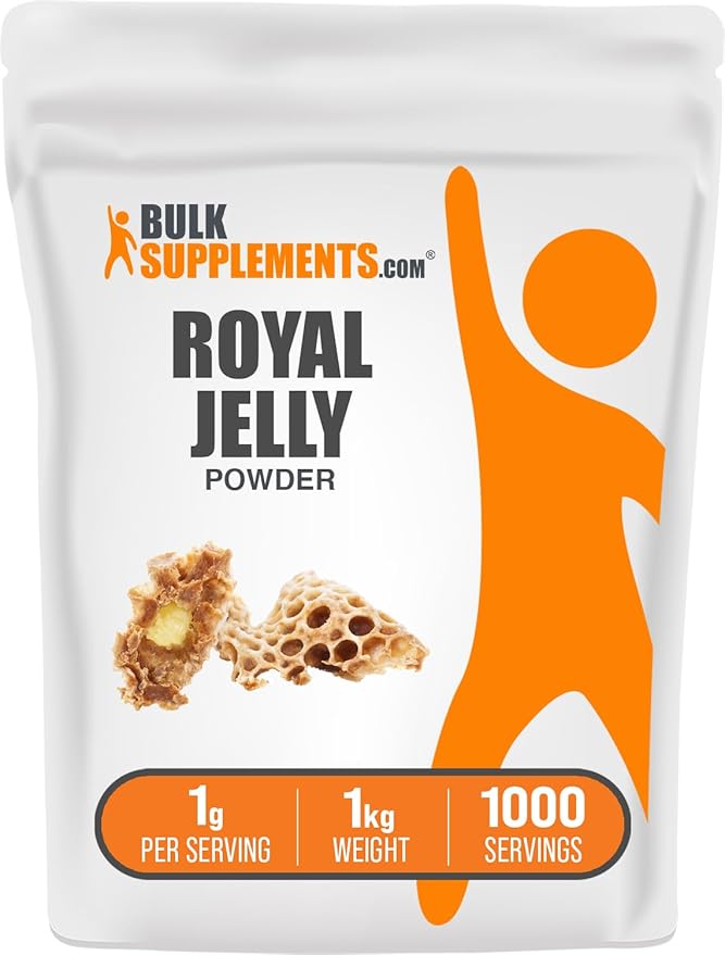BulkSupplements.com Royal Jelly Powder - Royal Jelly Supplement, Royal Jelly 1000mg - for Immune Support, Gluten Free, 1000mg per Serving, 1kg (2.2 lbs) (Pack of 1)