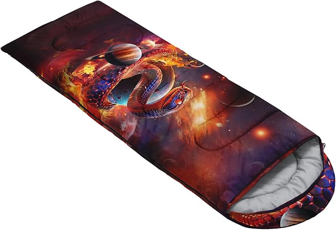 AILONEN Boys Sports Camping Sleeping Bags,Lightweight & Waterproof,3 Season Warm & Cool Weather,Black Player Basketball Sleeping Bags for Kids Adults,Travelling,Outdoors