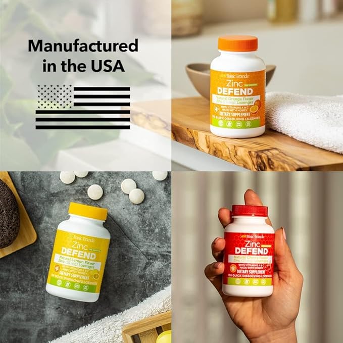 – Zinc Cherry Defend - 100 Lozenges - Natural Cherry Flavor Zinc–Lozenges - Immune Boost, Cold Relief, Non-GMO, Zinc Acetate & Vitamin C - 2-Pack