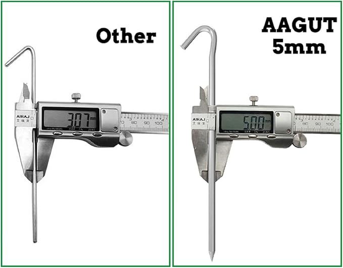 AAGUT Tent Stakes Metal Garden Edging Fence Hooks Yard Camping Stake Heavy Duty Galvanized 9 Inch 6 Gauge Tent Pegs for Tarp, Inflatable, Outdoor Christmas Decorations, 50 Pack