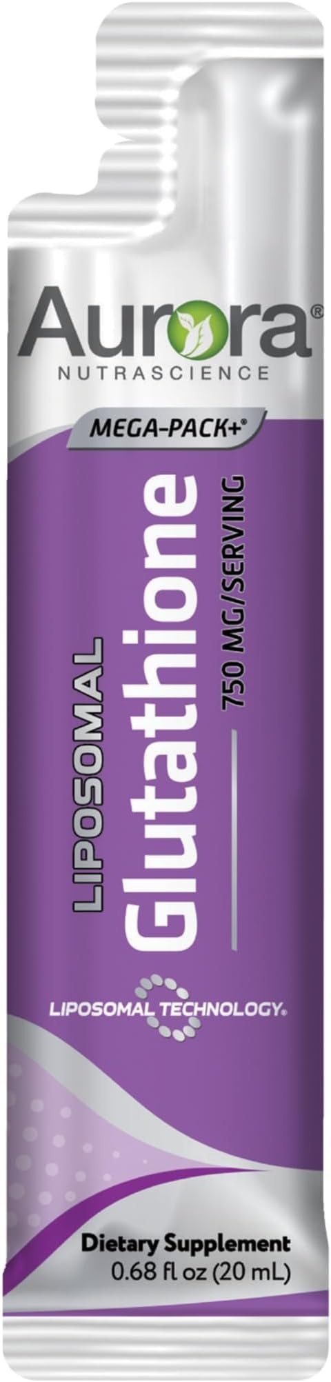 Aurora Nutrascience Mega-Liposomal Liquid Glutathione, Immune & Antioxidant Gut Health Support Supplement, 750 mg per Serving, Non-GMO, Sugar-Free, 10 Single Serve Packets