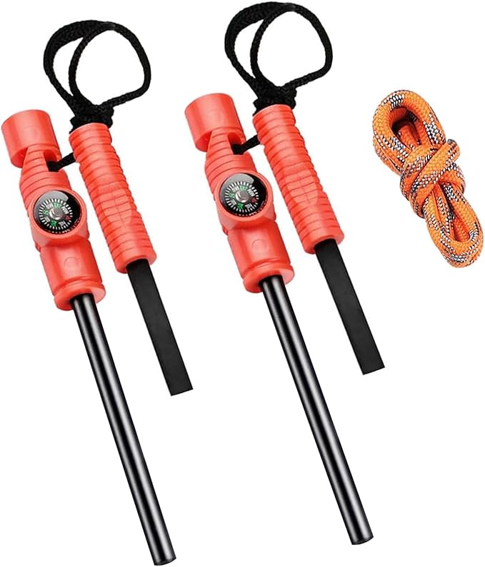 AOFAR Fire Starter AF-381/AF-381plus Fire Steel with Paracord and Whistle for Camping, Hiking, Hunting, Backpacking, Boating, Emergency Rescue…