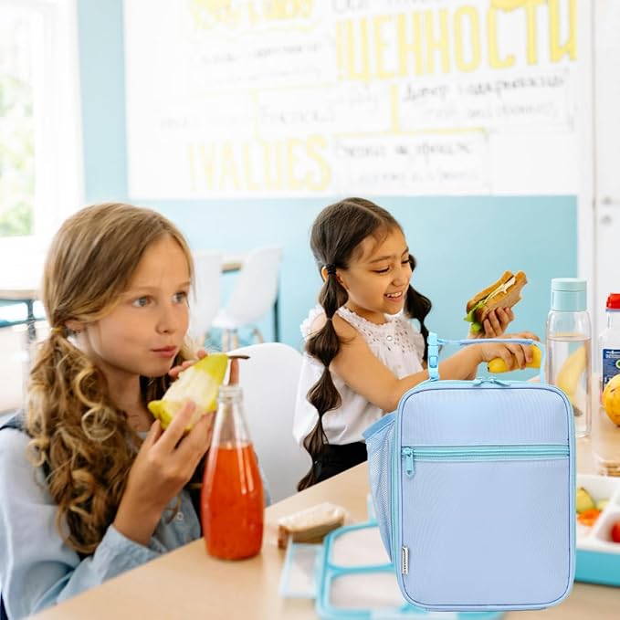 Lunch Box for Kids Boys Girls Men Women,Insulated Small Soft Cooler Lunch Bag Kit for School Work Picnic Travel - Reusable Portable lunchbox,Blue