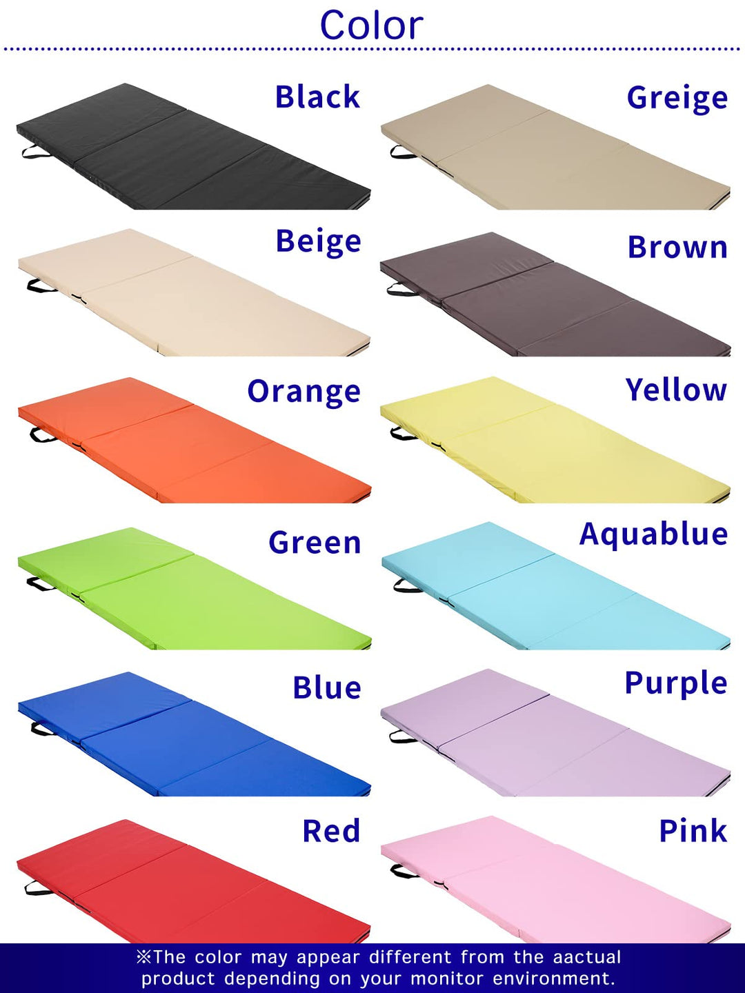 KaRaDaStyle Gymnastics Mat 3-Folding Stretch Mats 71"x31"x2" Exercise Muscle Training Children Play Horizontal Bar Mat Yoga Sports Soundproof Home Use (Purple/3-fold)