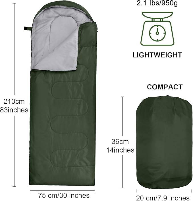 Tudomro 16 Pack Camping Sleeping Bags Bulk Adults Envelope 4 Season Cold Warm Weather Lightweight Waterproof Compact Backpacking Sleeping Bag for Travel Hiking
