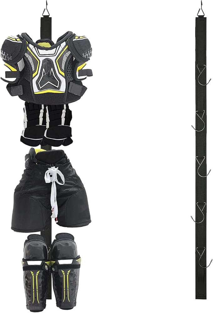 2Pcs Hockey Hanger Portable Hanging Dryig Rack Hockey Gifts for Home and Outdoor Using in Ice Hockey Skating Football Camping Fishing 5 Hooks