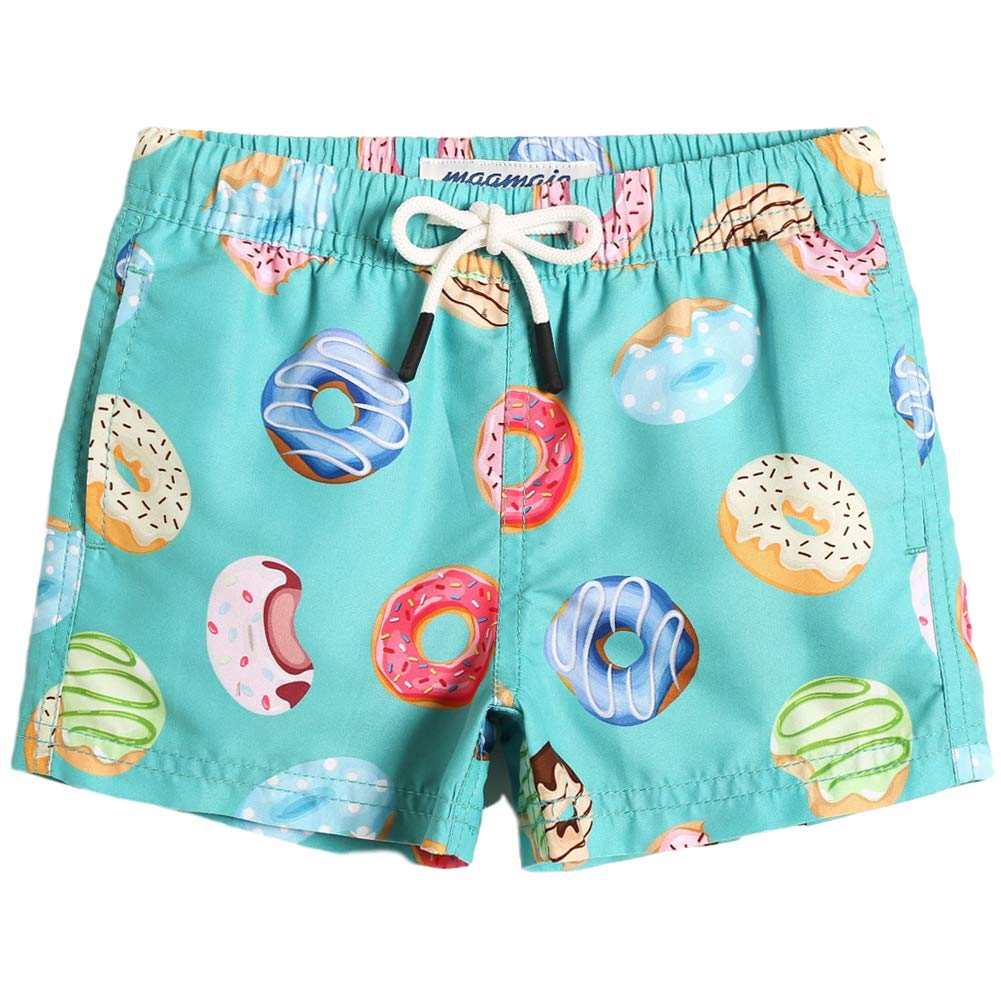 maamgic Boys Swim Trunks Toddler Swim Shorts Little Boys Bathing Suit Swimsuit Toddler Boy Swimwear,Doughnut-green,2 T