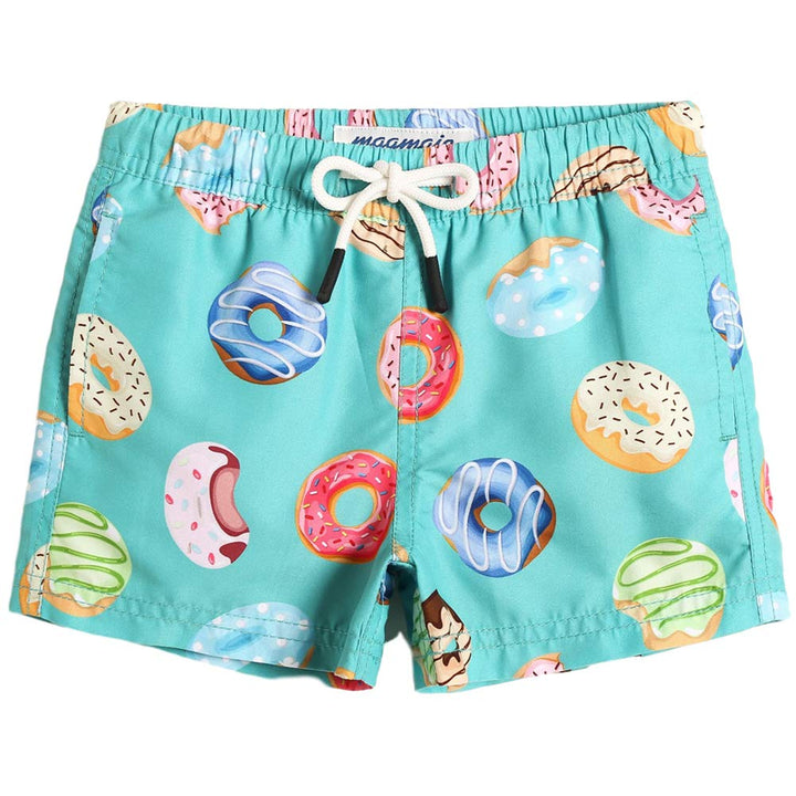 maamgic Boys Swim Trunks Toddler Swim Shorts Little Boys Bathing Suit Swimsuit Toddler Boy Swimwear,Doughnut-green,2 T
