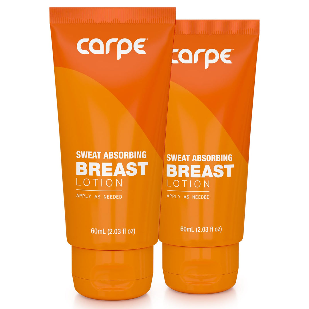 Carpe No-Sweat Breast (Pack Of 2) - Helps Keep Your Breasts And Skin Folds Dry - Sweat Absorbing Lotion - Helps Control Under Br