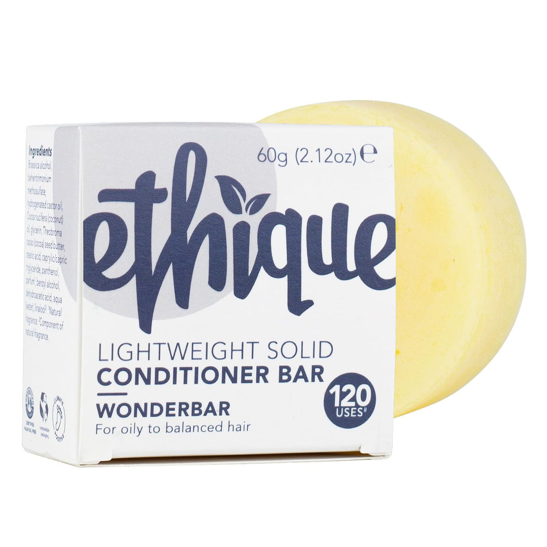 Ethique Wonderbar- Lightweight Solid Conditioner Bar For Oily To Balanced Hair - Vegan, Eco-Friendly, Plastic-Free, Cruelty-Free