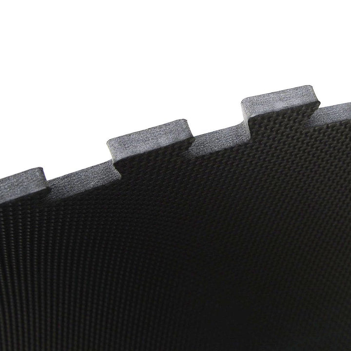 Xspec 3/8" Thick 100 sq. ft. (25 pcs) Gym EVA Foam Floor Mats (24" x 24") | T Pattern, Black