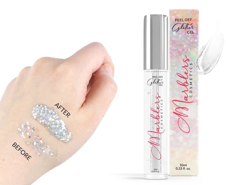 MARBLERS Holographic Face & Body Glitter [Holo 24K Gold] 0.18oz (5g) | Fine | Non-Toxic | Vegan | Cruelty-Free | Ethically Sourced | Festival Makeup | Eye, Hair, Nail, Eyeshadow | Cosmetic Grade