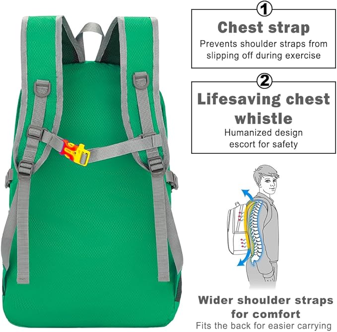 WEREWOLVES 20/35L Lightweight Hiking Backpack, Ultralight Water Resistant Packable Daypack for Women Men