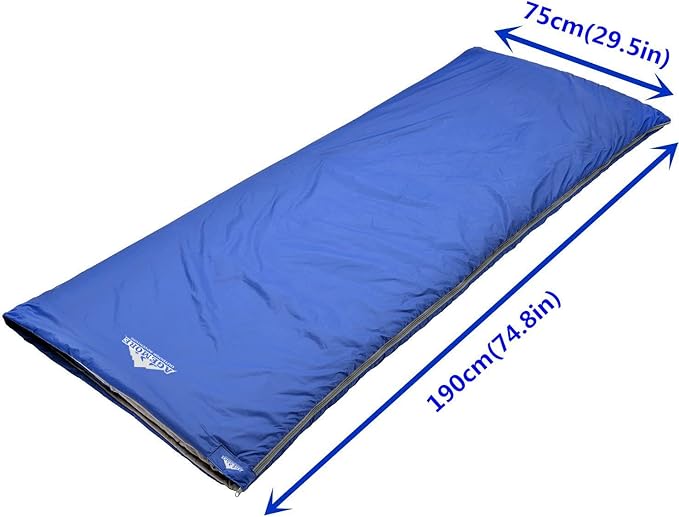 AGEMORE Ultralight Warm Weather Envelope Sleeping Bag, Lightweight Waterproof Compact Sleeping Bag, for Spring Summer & Fall, 75’’L X 30’’W Fit for Kids Teens Or Adults Outdoor Camping & Backpacking