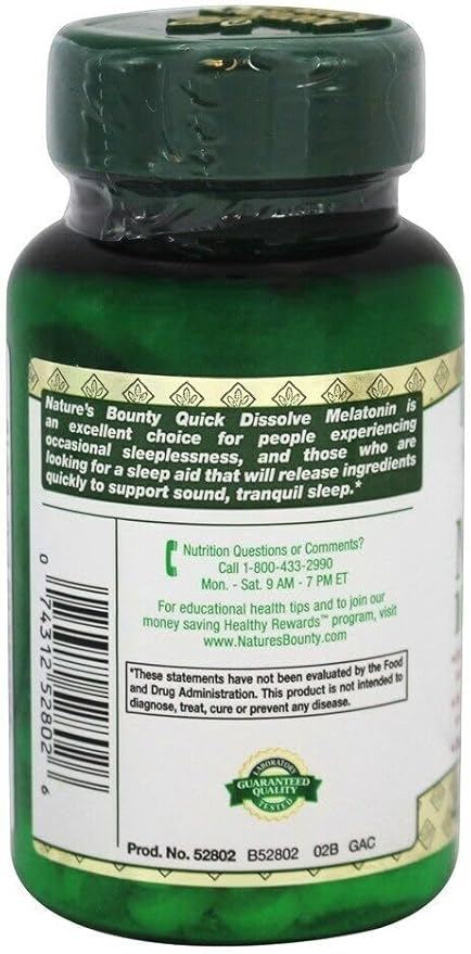 Nature's Bounty Melatonin 10 mg Quick Dissolve Tablets 45 ea (Pack of 4)