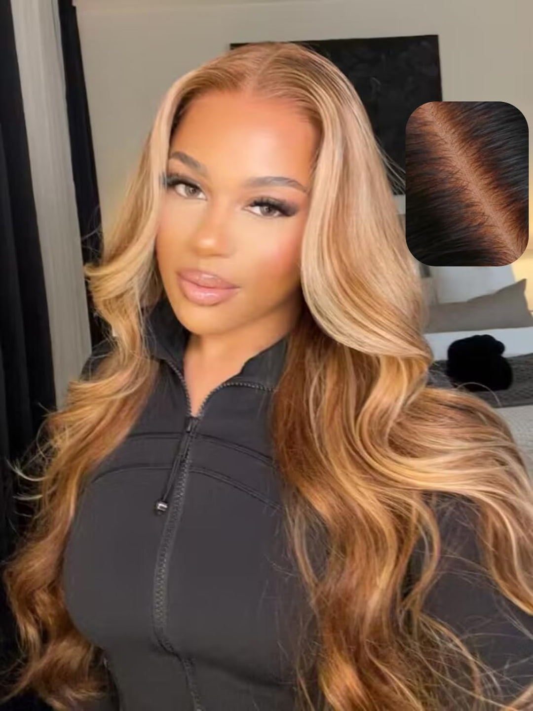Unice Pre Everything 13X4 Pre Cut Lace Front Glueless Wig Brown Blonde Highlight Body Wave Wig Pre Bleached Invisible Bye Bye Kn