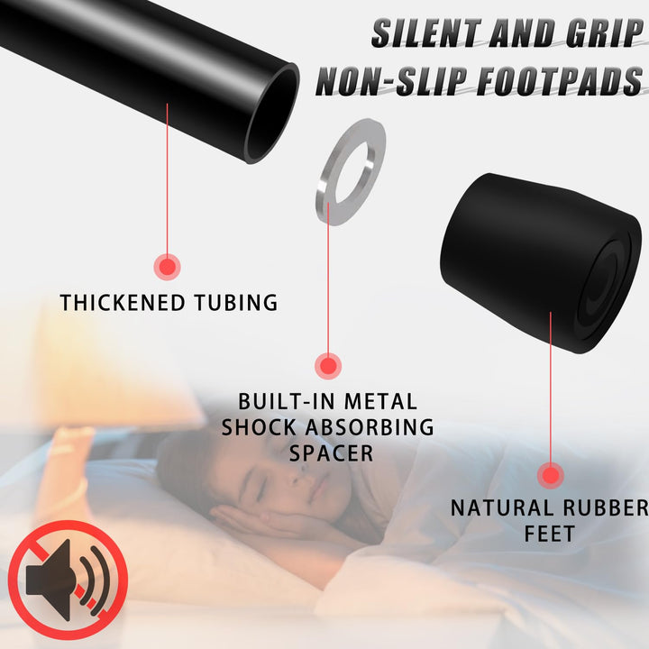 Newan 48" Silent Fitness Mini Trampoline Fitness Rebounder with Adjustable Foam Handle,Indoor Small Rebounder Exercise Trampoline for Adults Indoor/Garden Workout - Max Limit 330 lbs