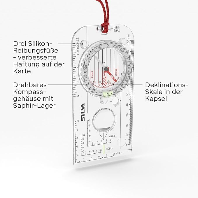 Silva Expedition 4 Rotatable Compass - 1:25k, 1:40k, 1:50k Scales - Advanced Navigation for Professionals - Hiking Compass