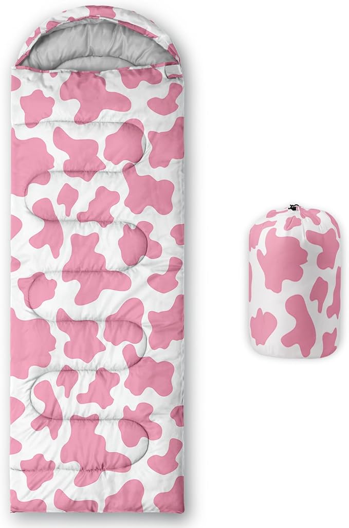 Axolotl Colorful Cats 3 Season Sleeping Bag for Kids, Girls, Teens - Warm and Cool Weather Pet Animal Theme, Waterproof Lightweight for Traveling, Outdoors Camping Equipment