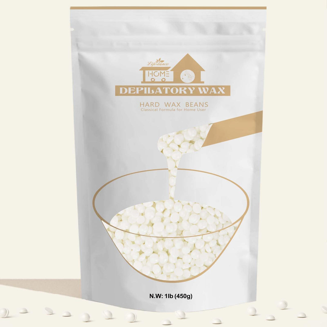 Lifestance Pearl White Waxing Beads, 1Lb Unscented Coarse Hair Removal Wax Beans For Face, Eyebrow, Brazilian Bikini, Sensitive