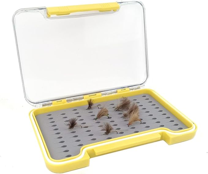 Aventik Fly Fishing Boxes Silicone Super Slim Fishing Storage Fishing Tackle Case Waterproof Best Pocket Sizes 7.36"X4.02"X0.63"/5.39"X3.74" X0.63'(2pc-g048mt)