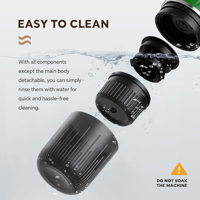 BENFUCHEN Portable Espresso Machine For Travel, USB-C Charging, Self-Heating Electric Espresso Maker, 19 Bar Mini Coffee Maker On the Go Camping Espresso Maker For Ground Coffee & NESPRESSOpods, Green