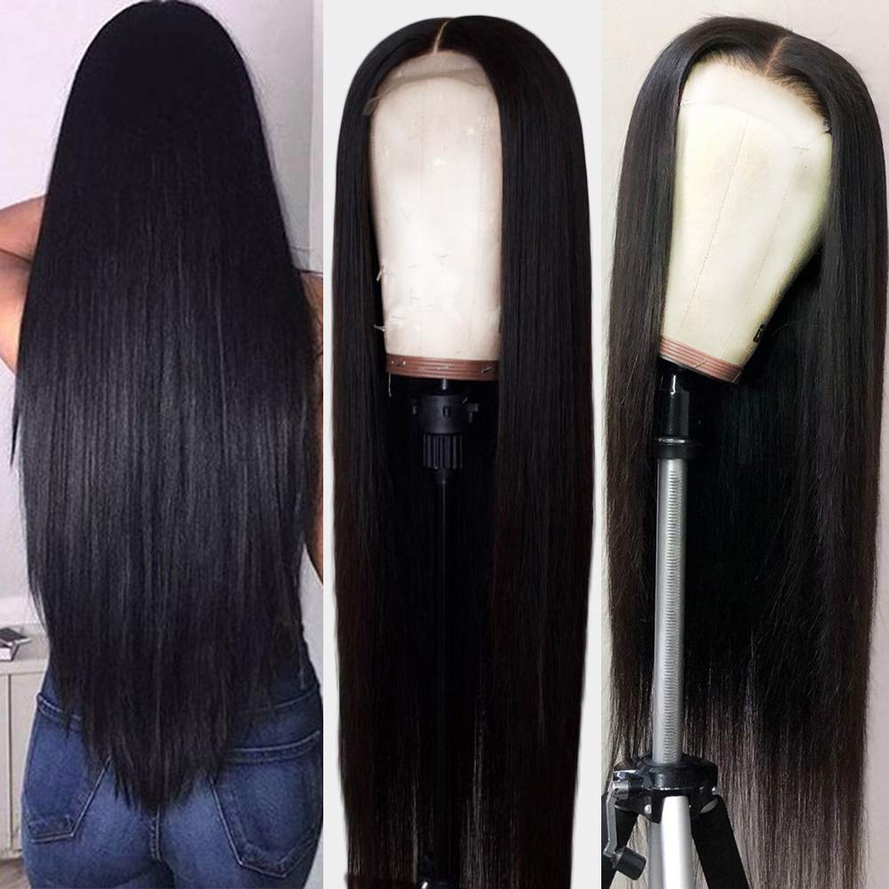 Hermosa 13X4 Lace Front Human Hair Wigs Pre Plucked 12A 220% Density Straight Human Hair Lace Front Wigs With Baby Hair For Wome