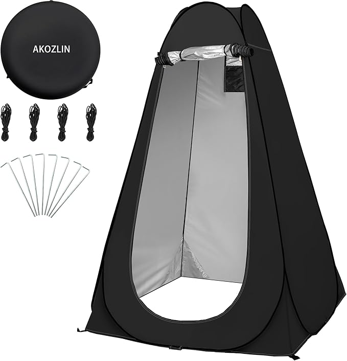 AKOZLIN Portable Pop Up Shower Tent Instant Privacy Dressing Changing Tent Outdoor Shower Room Camp Toilet Tent