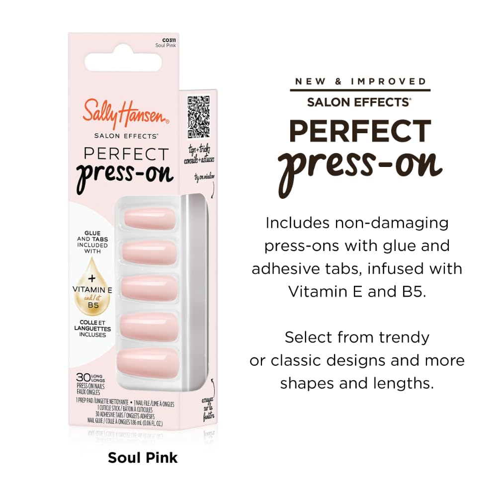 Sally Hansen Instant Cuticle Remover | Aloe & 30 Soul Pink Press-On Nails