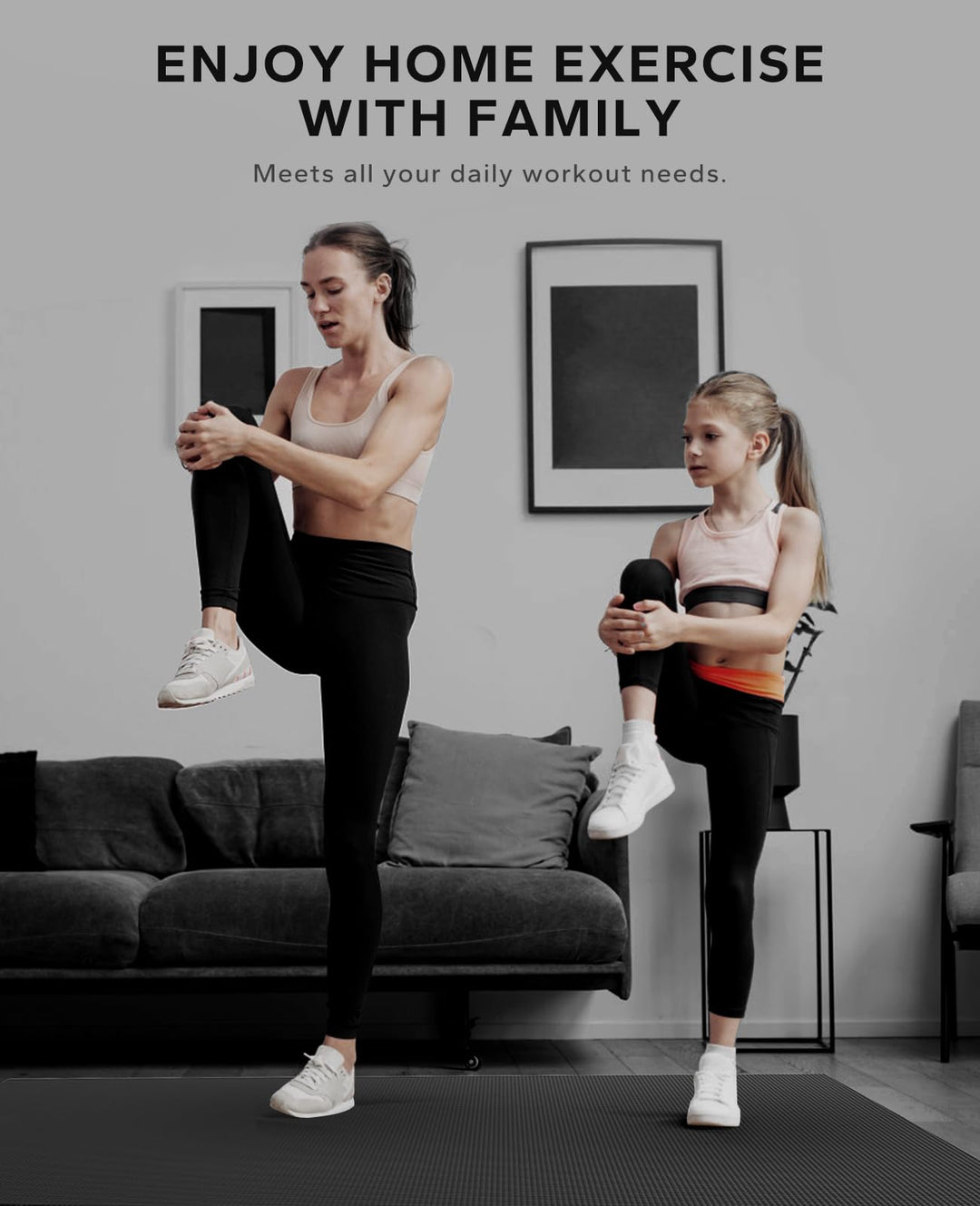 HAPBEAR Extra Large Exercise Mat-9'x6'x8mm(1/3 inch), Non-Slip, Ultra Durable, Thick Workout Mats for Home Gym Flooring Cardio, Yoga Mats for Fitness, High-Density Exercise Mat, Shoes-Friendly