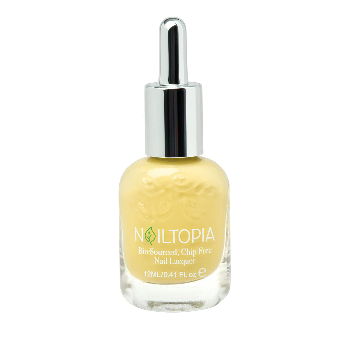 Nailtopia - Plant-Based Chip Free Nail Lacquer - Non Toxic, Bio-Sourced, Long-Lasting, Strengthening Polish - Mellow Yellow (Pas