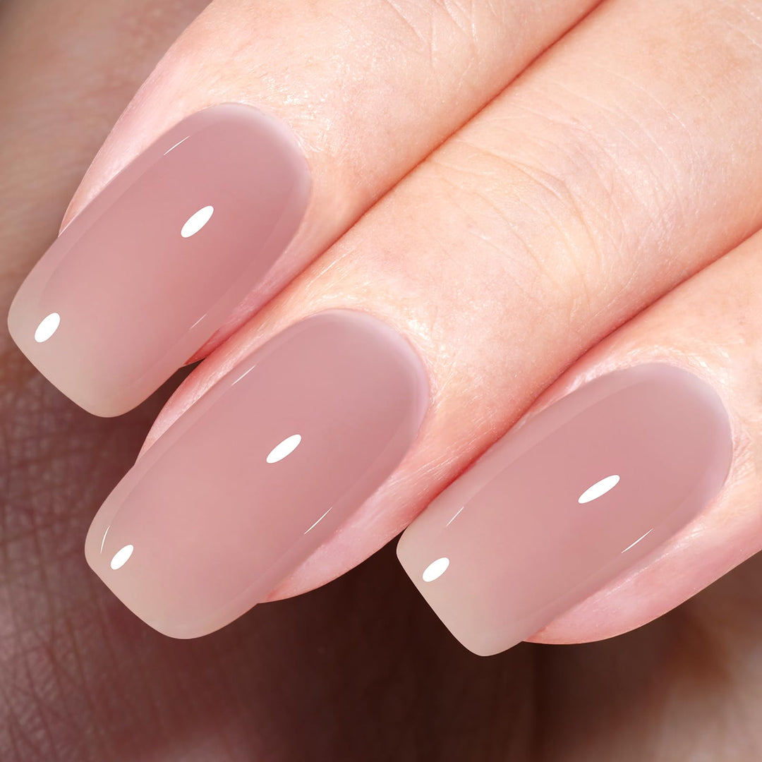 AILLSA Nude Gel Polish Dusty Pink Jelly Gel Nail Polish Sheer Neutral Color Translucent Gel Polish Long Lasting Natural Pink Nails Soak Off U V Gel for Nail Art at Home Valentine Gift 0.51 Fl Oz ZD25