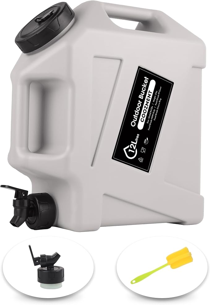 3.2 Gallon/5 Gallon Water Containers with Spigot, BPA Free Water Jug, Military Green Water Tank, Multifunction Water Storage Containers for Camping Outdoor Hiking,Emergency Stroage