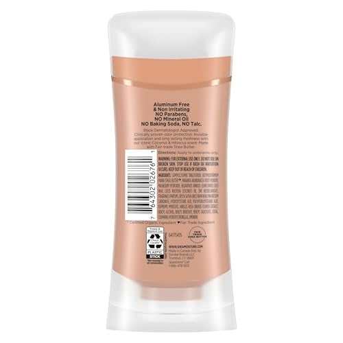 Shea Moisture Deodorant Stick 72h Odor Control Coconut & Hibiscus Fresh Aluminum Free 2.6 oz