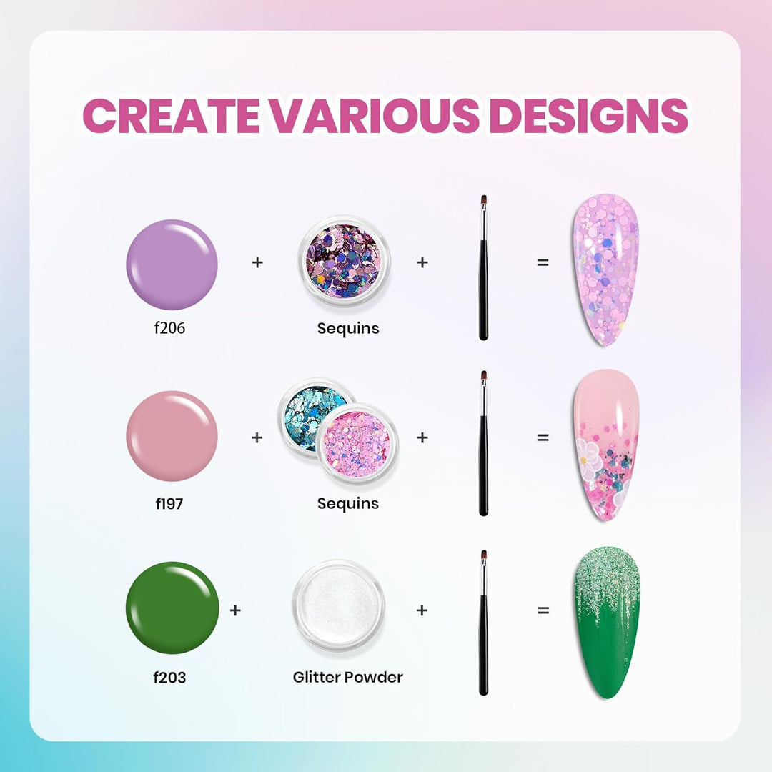 Beetles 36-Color Gel Nail Polish Set | Sparkle & Glitter | Manicure Kit for Women