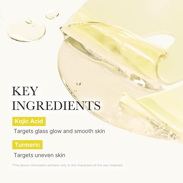 Kojic Acid & Turmeric Brightening Gel Mask | Overnight Hydrating Mask for Glass Skin | Korean Skincare, 28g x 4